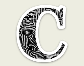 Topographic Map C Sticker - Waterproof Vinyl Decal