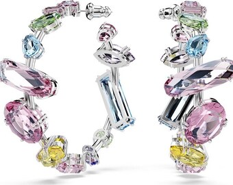 Mixed cut, multicoloured Swarovski crystal earrings, gifts for Her
