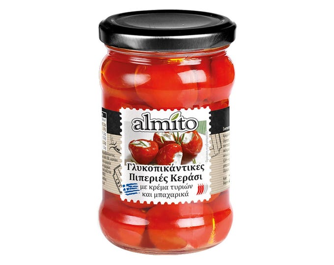 Cherry sweet and spicy peppers with cream cheese 280g/9,87 ounces / 2 pieces