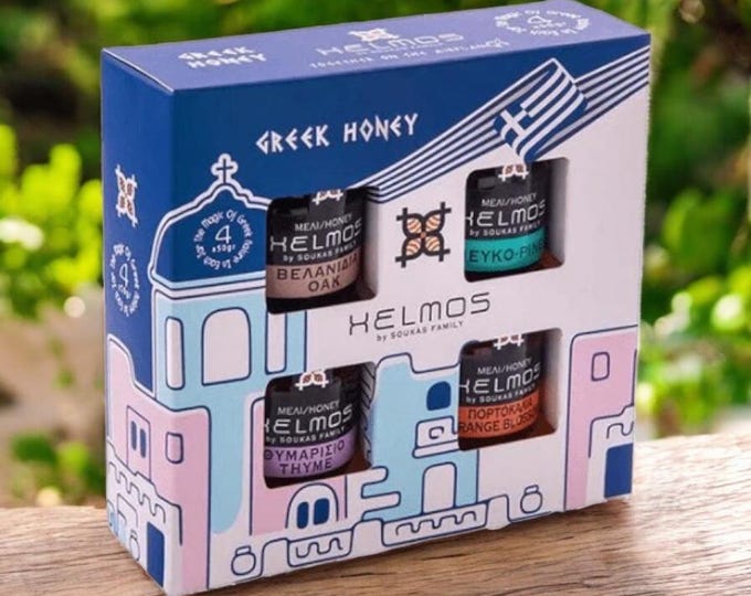 Greek Honey Gift Set with 4 different varieties (4*50gr)