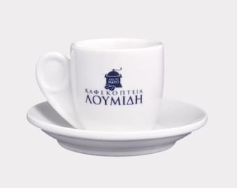 Greek Single Coffee Cup & Saucer