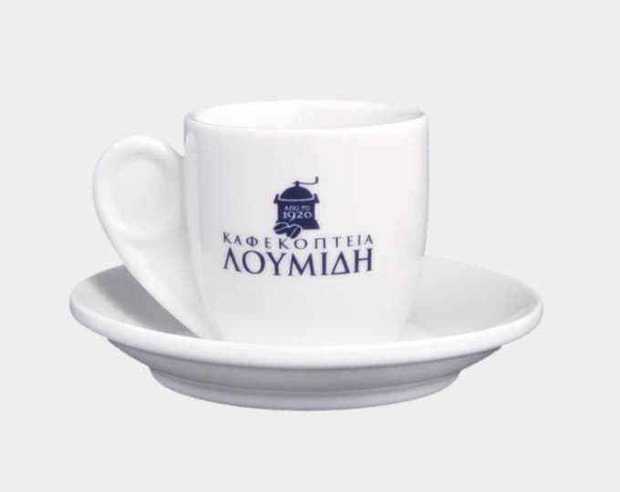 Greek Single Coffee Cup & Saucer