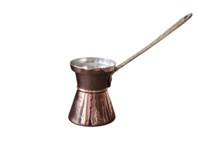 Traditional Greek Coffee Pot (Briki) No 6 - Handcrafted Copper
