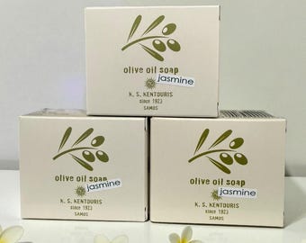 Greek Traditional Jasmine Olive Oil Soaps from Samos Island 3 barsX100gr/3.53oz