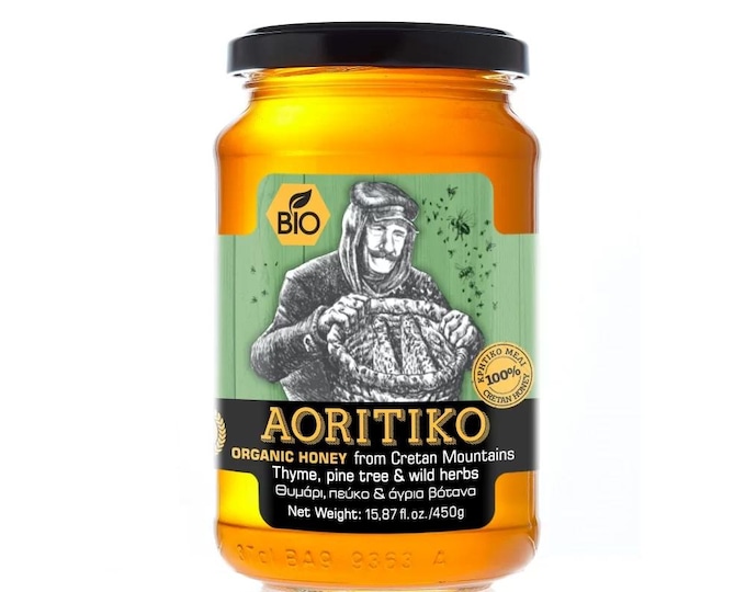 Greek Bio Cretan Aoritiko Organic Honey Thyme, Pine tree & wild herbs 450gr/15.8oz