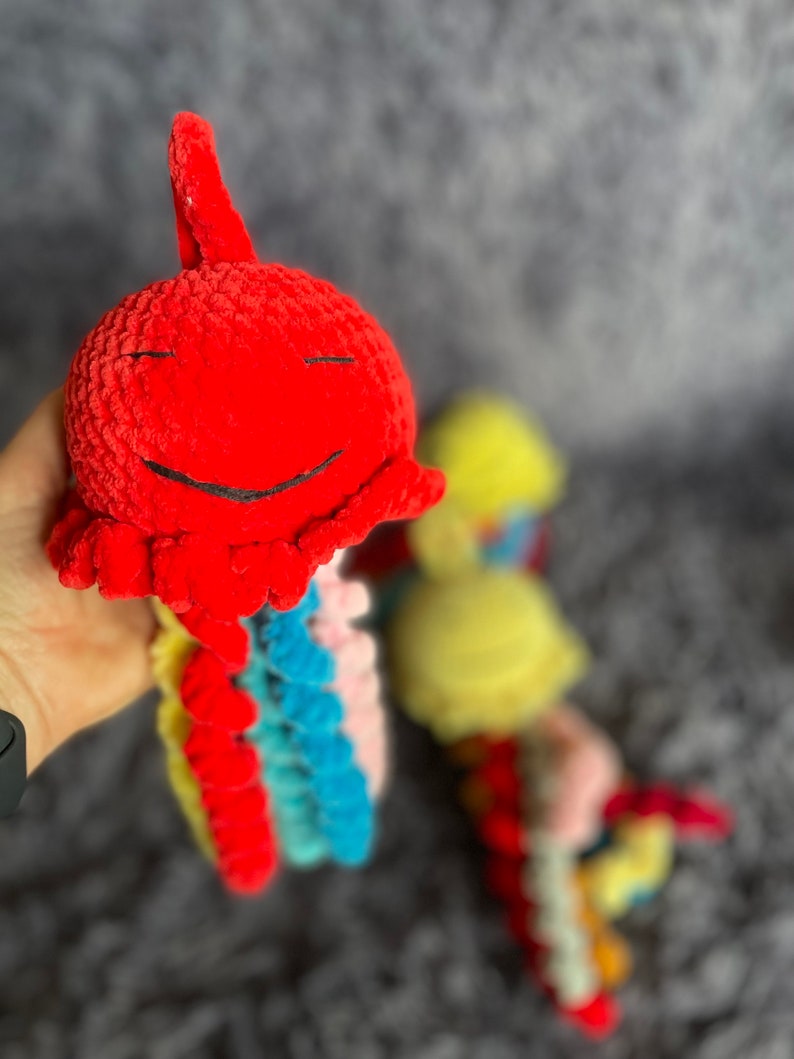 Multicolored Knitted Jellyfish Handmade Jellyfish Etsy