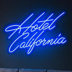 ホテルカリフォルニアネオンサイン - カスタムソングリリックLEDライト