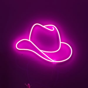 Cowboy Hat Neon Sign: Western Bedroom LED Decor
