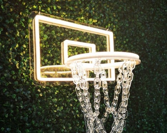 LED Basketball Hoop Neon Art, A Unique Gift for Friend&#39;s Bedroom Decor, Perfect for Fans and Basketball Enthusiasts, Kids Room Wall Decor