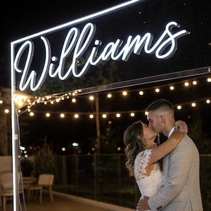 Custom Wedding Neon Sign: Personalized Last Name LED Decor