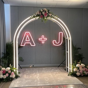 Personalized Wedding Neon Sign: Custom Initials LED Light