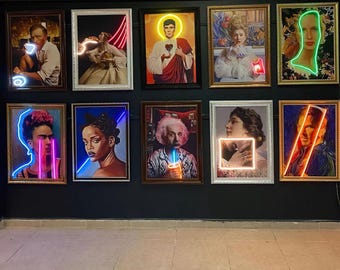 Neonmalerei Kunst, Einzigartiges Neonlicht-Schild, Zeitgenössisches Wanddekor, Moderne Kunst Leinwand, Popkultur Einzigartige Acrylschilder, Benutzerdefinierte Neonschild