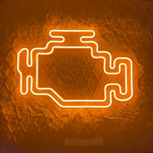 Check Engine Neon Sign for Car&#39;s Lover, Check Engine Symbol LED Neon Light as a Perfect Nightstand Lamp and Unique Gift for Dad, Neon Sign