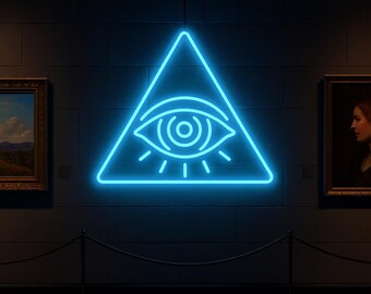 All Seeing Eye Neon Sign – Glow in the Dark LED Wall Decor | Evil Eye Neon Light for Room | Psychedelic Art | Custom Neon Sign