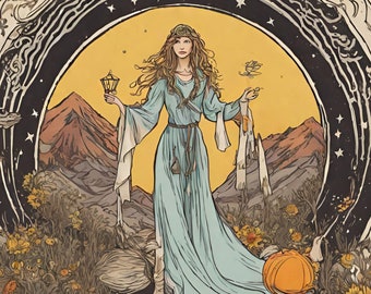 Vintage-Inspired Tarot Art Printables - Mystical Decor for Home and Altar - Instant Download Digital Prints