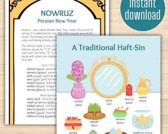Nowruz or Persian New Year Signs | Download and Print | Iranian Cultural Holiday Learning Activity for Kids, Parents, and Teachers