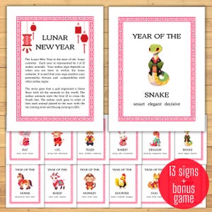 Lunar New Year Sternzeichen | Jahr der Schlange 2025 | Herunterladen und ausdrucken | Chinesische Ferienkultur Aktivität für Kinder, Eltern und Lehrer