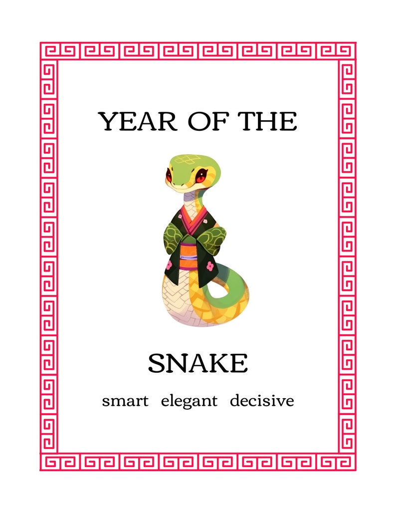 Lunar New Year Zodiac Signs Year of the Dragon Download and Print