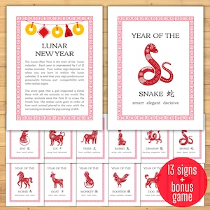 Sterrenbeelden maannieuwjaar | Jaar van de slang 2025 | Downloaden en afdrukken | Chinese vakantiecultuuractiviteit voor kinderen, ouders en leerkrachten