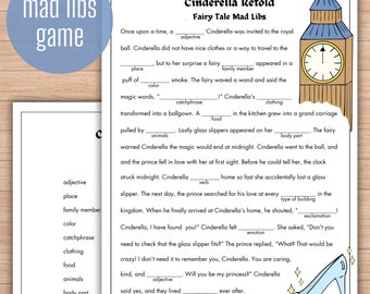 Fairy Tale Mad Libs | Cinderella Retold | Download and Print | Learning Word Activity for Kids, Parents, and Teachers