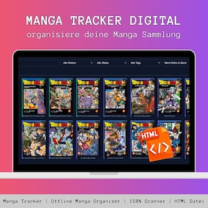 Manga Tracker digital | Manga Sammlung Organizer | Serien Fortschritt verfolgen | Offline Manga Collection Tracker mit ISBN Scanner
