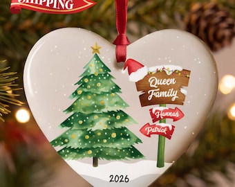 Personalized Family Name Signpost Ornament • Christmas Keepsake Gift, Christmas 2026