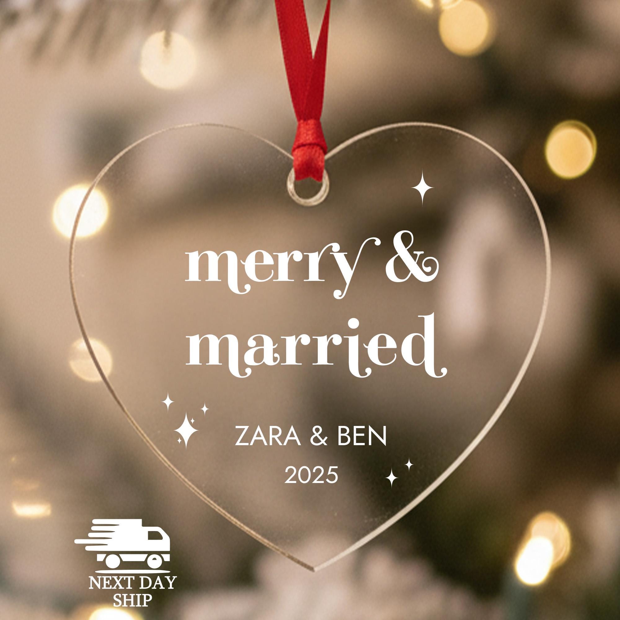 Personalized Newlywed Christmas Ornament • First Married Keepsake