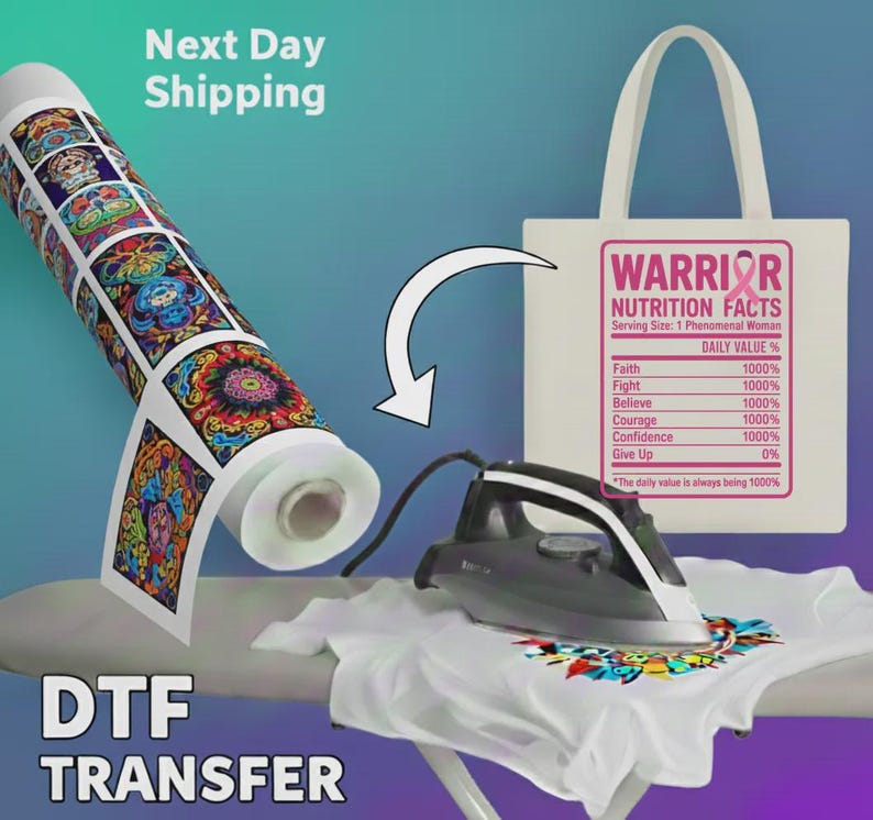 Warrior Nutrition Facts DTF Transfer, Breast Cancer Awareness Iron On, Pink Ribbon Heat Transfer, Phenomenal Woman Design image 6
