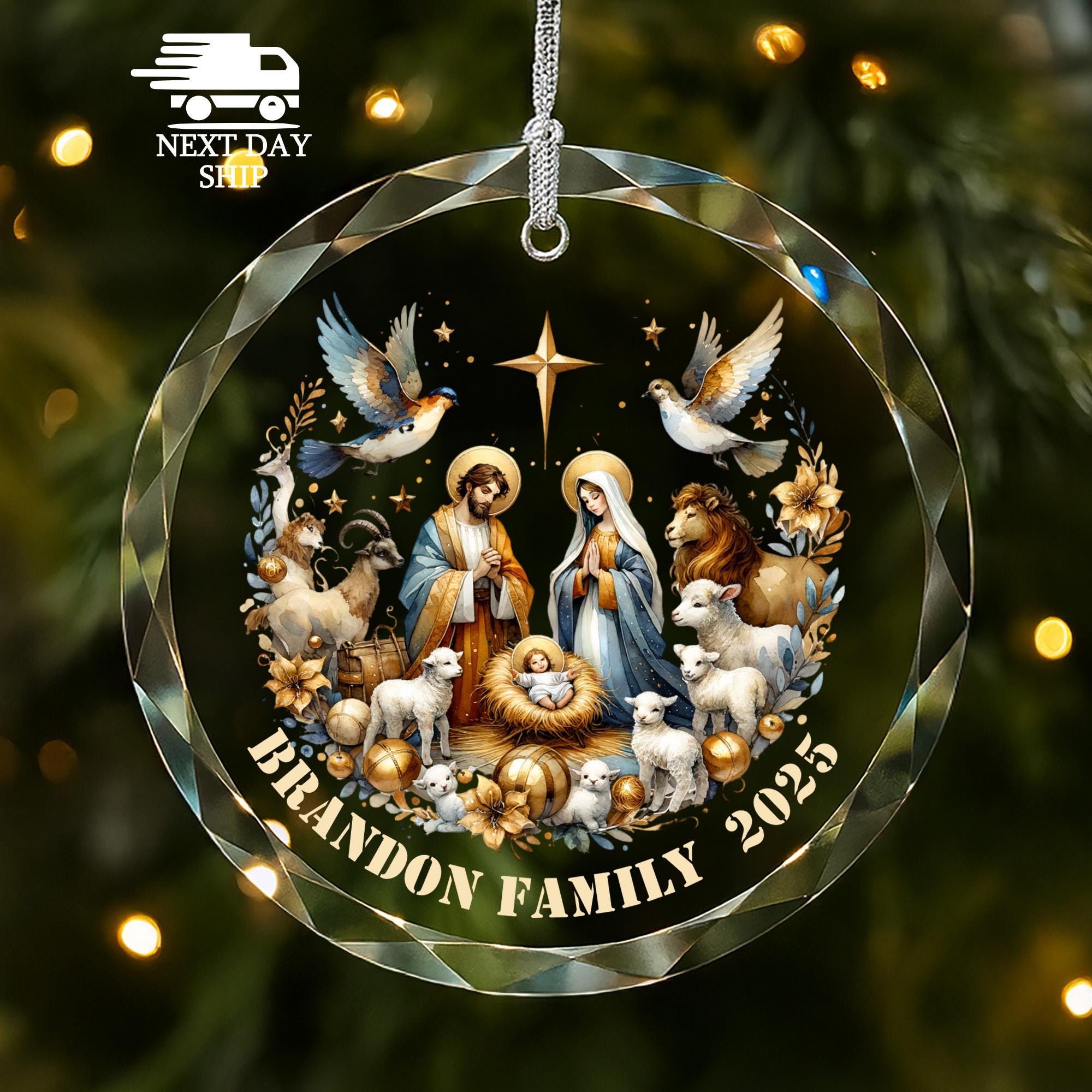 Personalized Nativity Ornament • Holy Family Christmas Decor