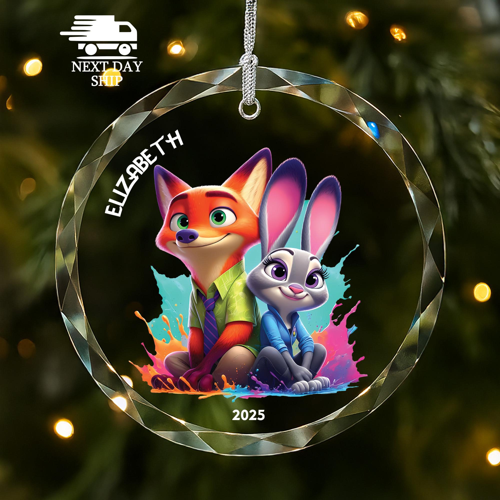 Custom Zootopia Christmas Ornament, Personalized UV Printed Keepsake