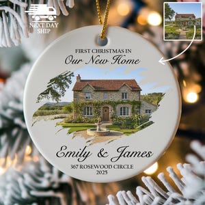 Personalized First Christmas New Home Photo Ornament