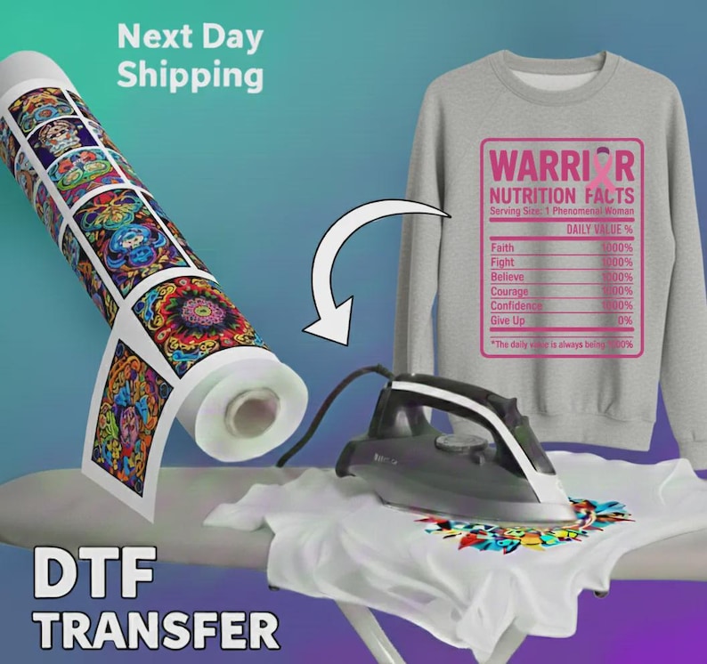 Warrior Nutrition Facts DTF Transfer, Breast Cancer Awareness Iron On, Pink Ribbon Heat Transfer, Phenomenal Woman Design image 7