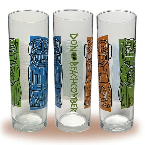 Don Beachcomber Cannibal Zombie Glass w/Free 8" Swizzle Stick Tiki Drinking Cocktail