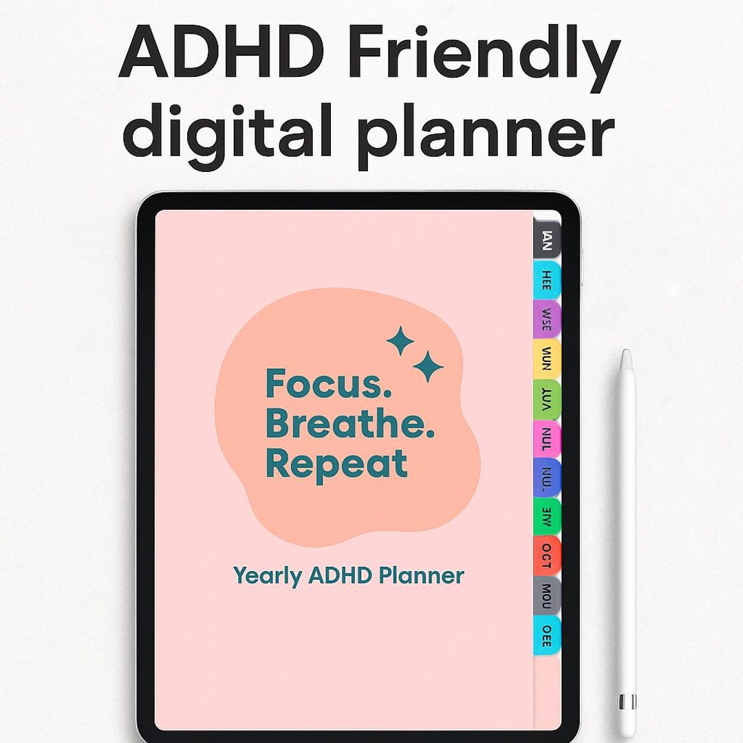 ADHD Digital Planner for iPad & Goodnotes | Hyperlinked Daily, Weekly ...