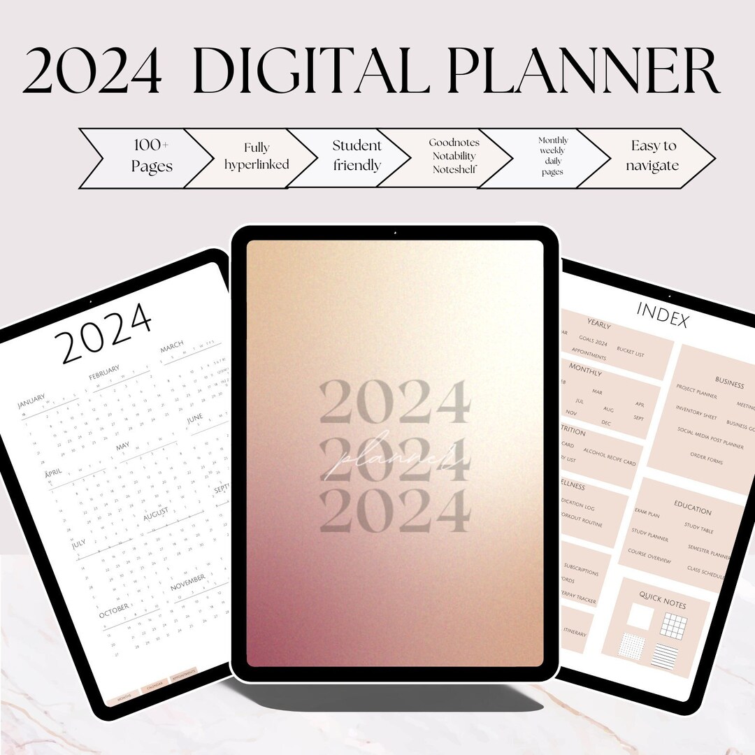 Digital Planner 2024, Goodnotes Planner, ADHD Planner, Monthly Weekly