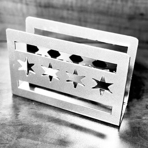 Posthouder Chicago Flag - servethouder - kaarthouder - CNC - metaal