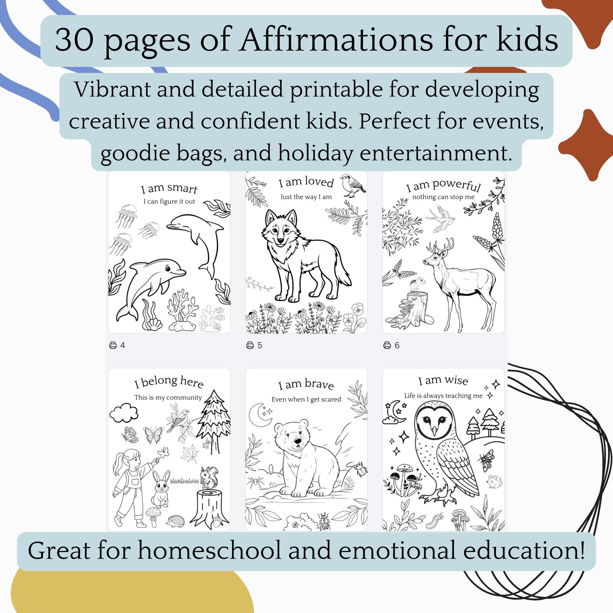 Kids Affirmation Coloring Book | Positive "i Am" Statements, Confidence ...