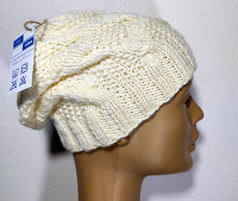 Neck Warmer and Sluchy Beanie, Handknitted. Wool, Acryl, Neck Warmer