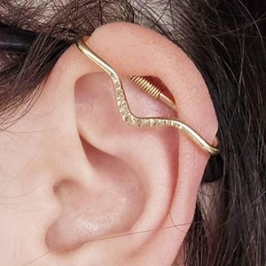 V Textured Yellow Gold Fill Industrial Ear Bar, Industrial Piercing, Industrial Barbell, Industrial Jewelry, Cartilage Hoop Earring