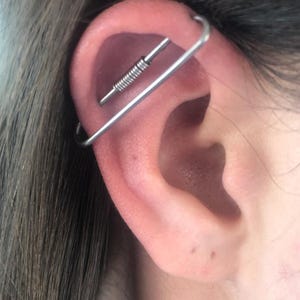 Simple Industrial Ear Bar - Industrial Piercing - Industrial Barbell - Industrial Jewelry - Cartilage Earring - Cartilage Earring - Ear Cuff