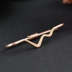 Mountain Smooth Rose Gold Fill Industrial Ear Bar, Industrial Piercing, Industrial Barbell, Industrial Jewelry, Cartilage Hoop Earring