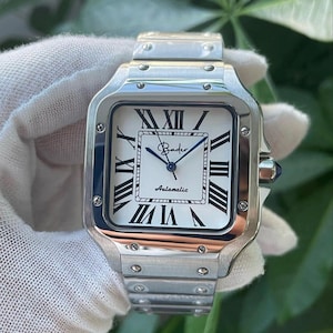 Mod  Silver  Watch | Custom watch | Automatic Mod | White dial | Luminous | Gift for HIM | Men | Engraved customized