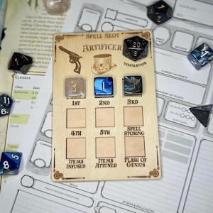 D&D Artificer Spell Slot Tracker with Dice Slots - Customizable!