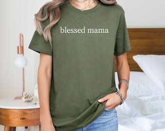 Välsignad mamma-tröja | Kristen mamma-t-shirt | Nybliven mamma-present | Trobaserad moderskapströja | Blivande mamma-present | Religiös mors dag-present