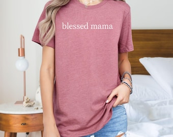 Välsignad mamma-tröja | Kristen mamma-t-shirt | Nybliven mamma-present | Trobaserad moderskapströja | Blivande mamma-present | Religiös mors dag-present