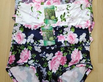 3er Set Damen Slips Frauen Unterhose Bambus Unterwäsche Pants 38-46 Höschen mit kreativen Design-Rasa Blumen Geschenk Idee Hochtailliert