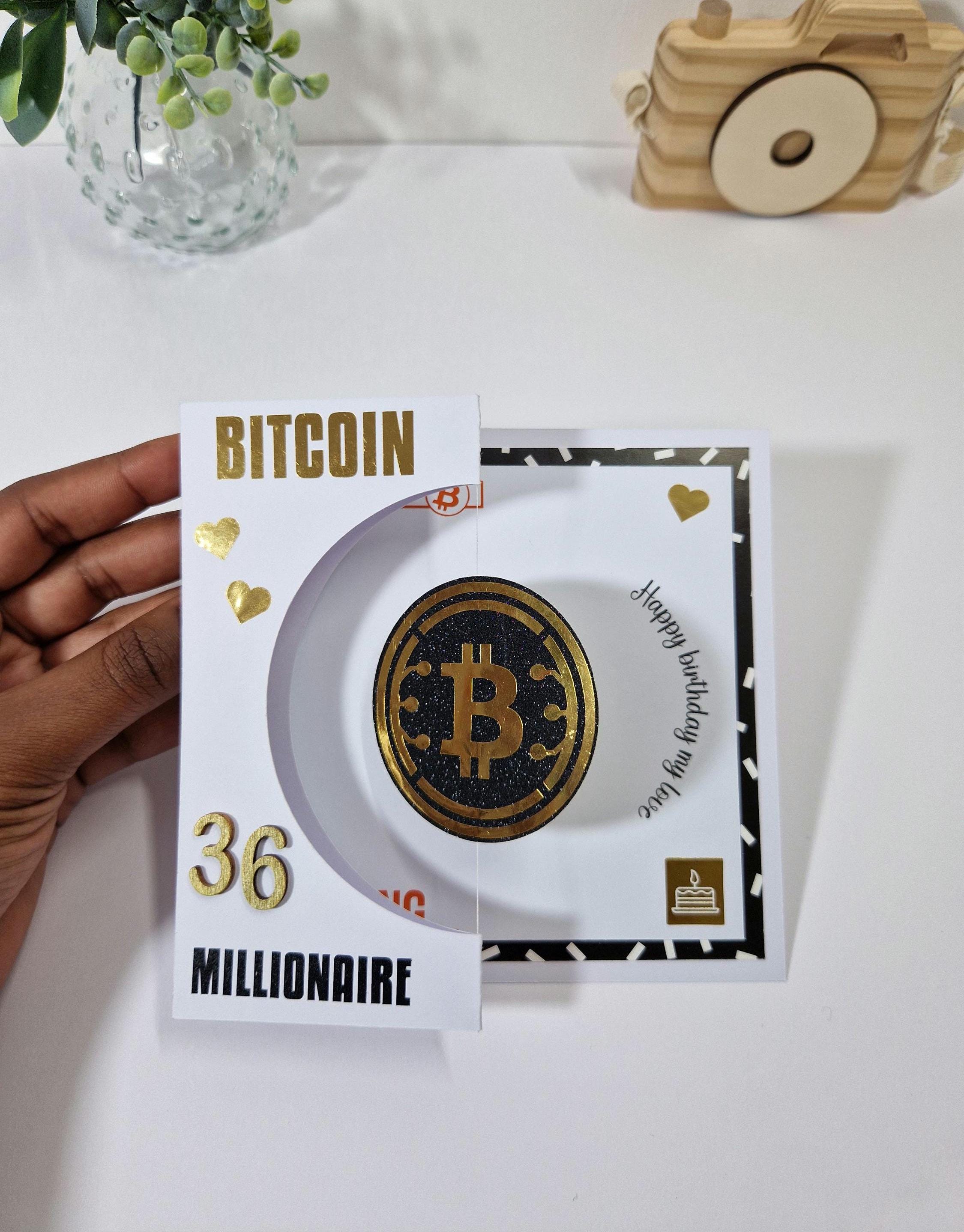 Bitcoin Coin Birthday Card, Spinning Bitcoin Greeting Card, Personalized,  Handmade