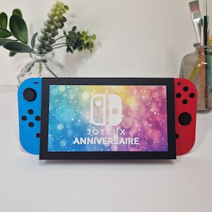 Carte d'anniversaire en forme de Nintendo Switch, carte de vœux jeu vidéo, carte gamer, personnalisé, fait main