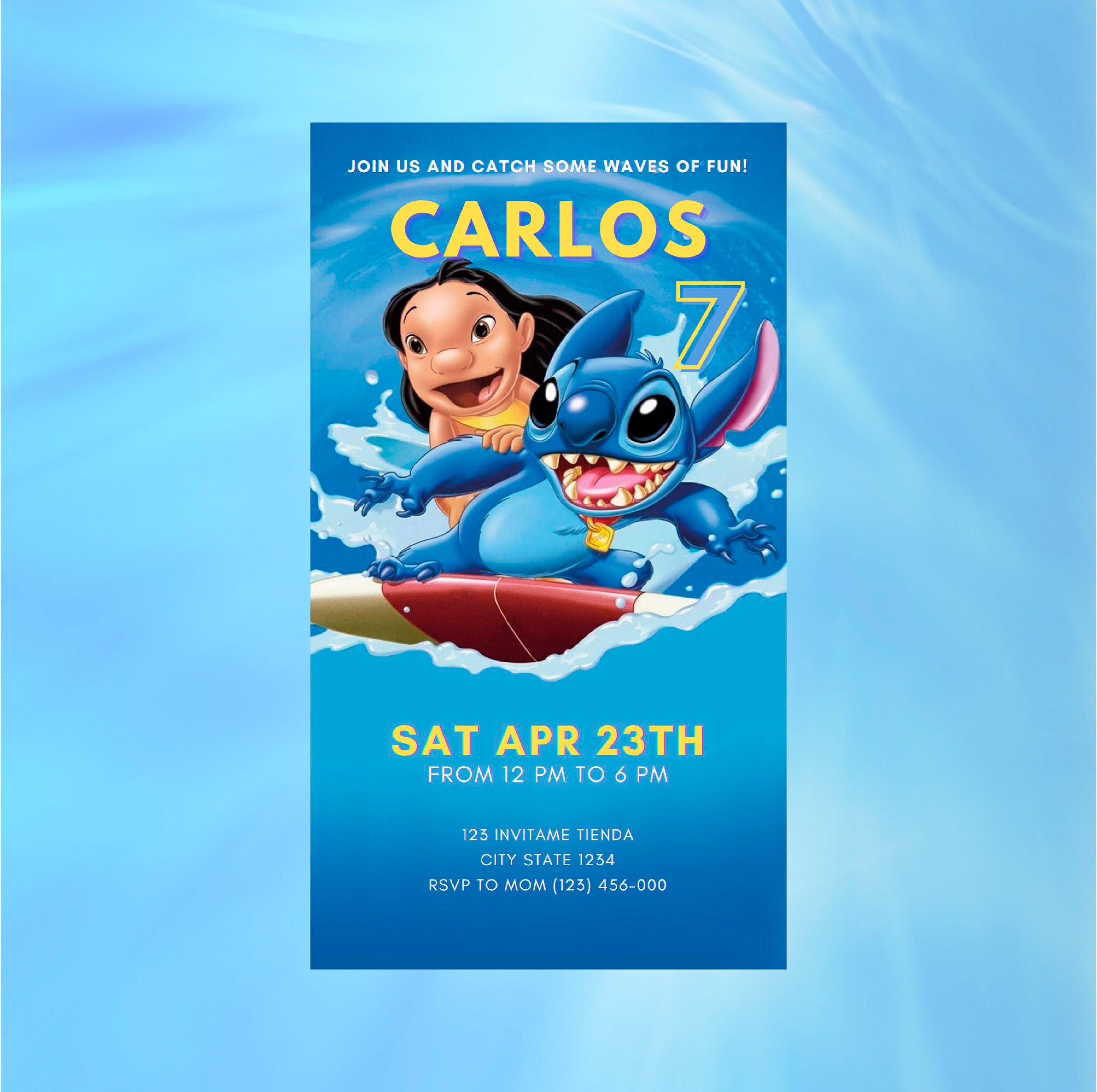 Lilo and Stitch Birthday Invitation / Lilo and Stitch Invitation