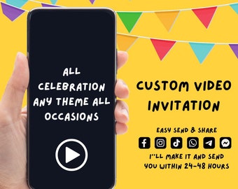 Individuelle Video-Einladung, individuelle Geburtstagseinladung, individuelle animierte Geburtstagseinladung, digitale Einladung, individuelle Bestellung